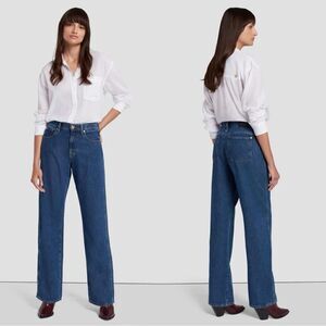 7 For All Mankind Women's Straight Leg Jeans - Blue